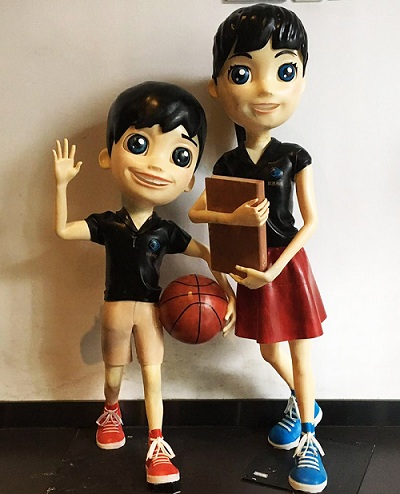 经过后期喷漆上色出来的彩色3D打印人偶模型